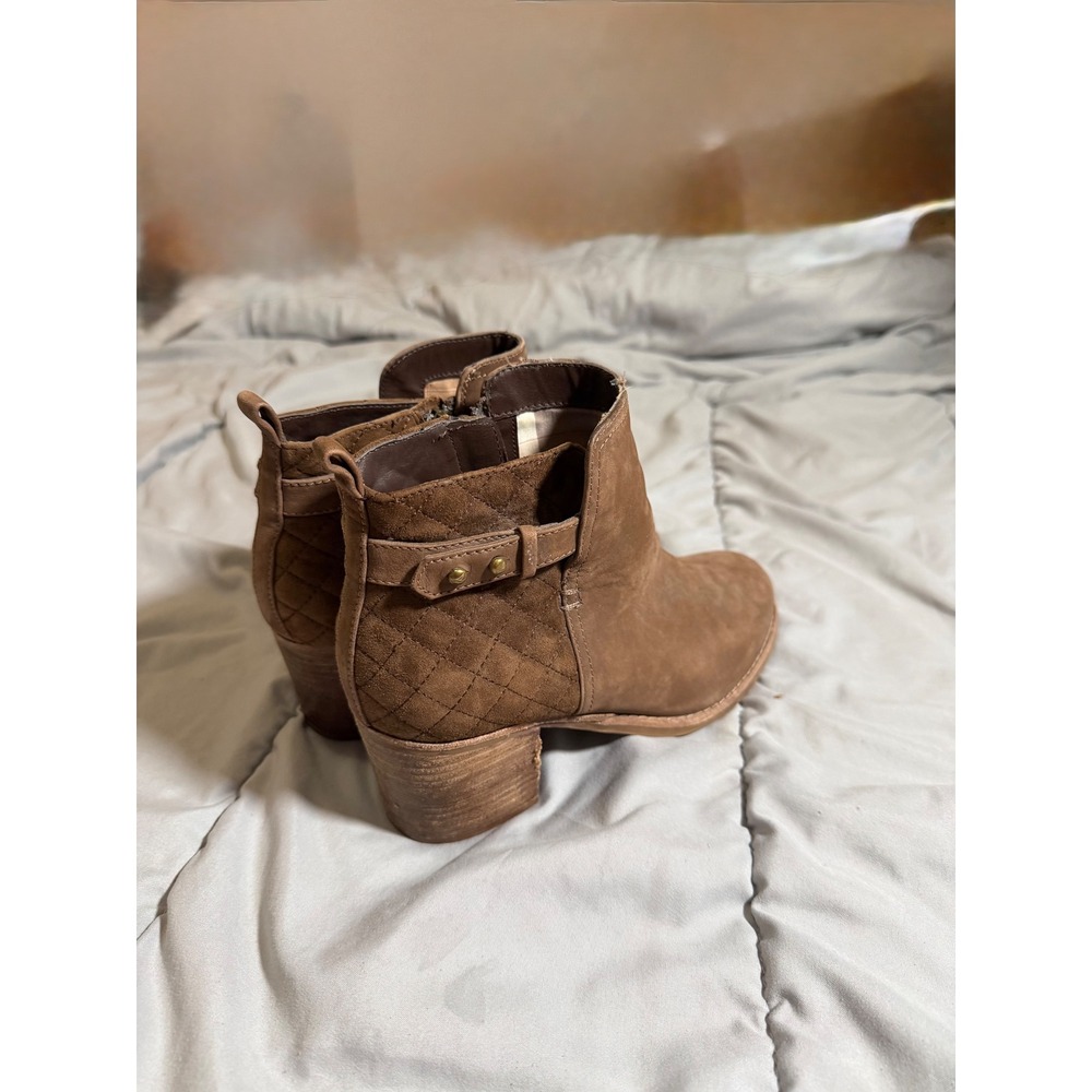Sperry Top-Sider Ambrose Brown Leather Quilted Ankle Boots STS90914 Womens 8M